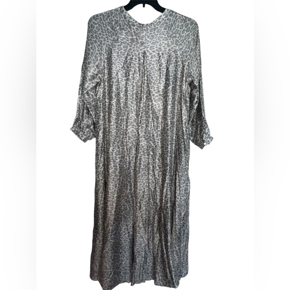 Calme by Johnny Was Animal Print Puff Sleeve Kaftan Maxi Dress Boho Chic Sm NWT - Picture 5 of 10